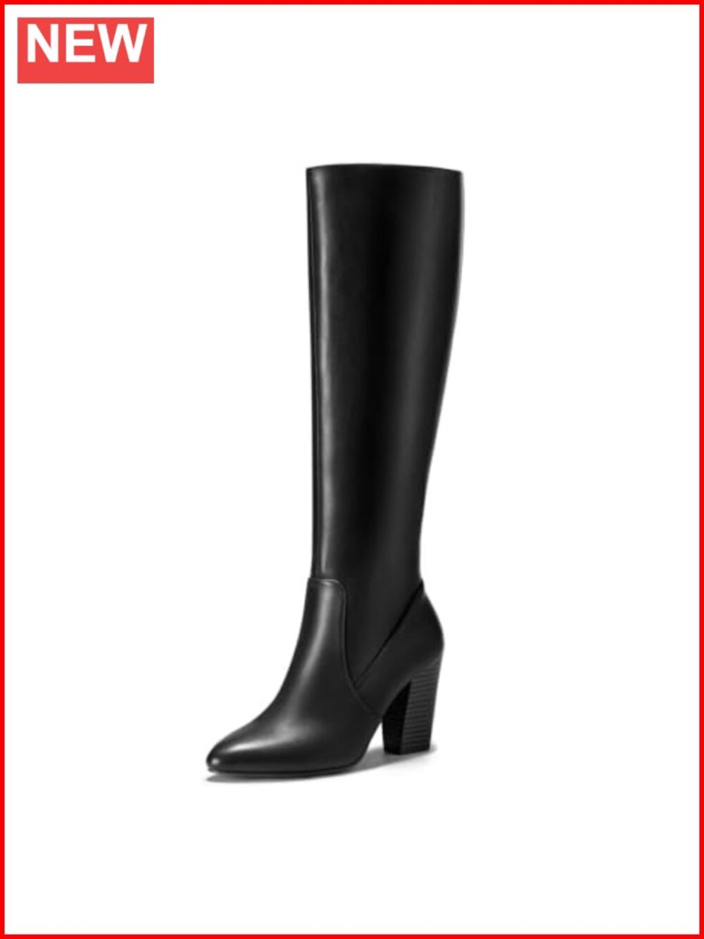 Knee High Boots Fold Over Pointed Toe Heeled Tall Shoes Women